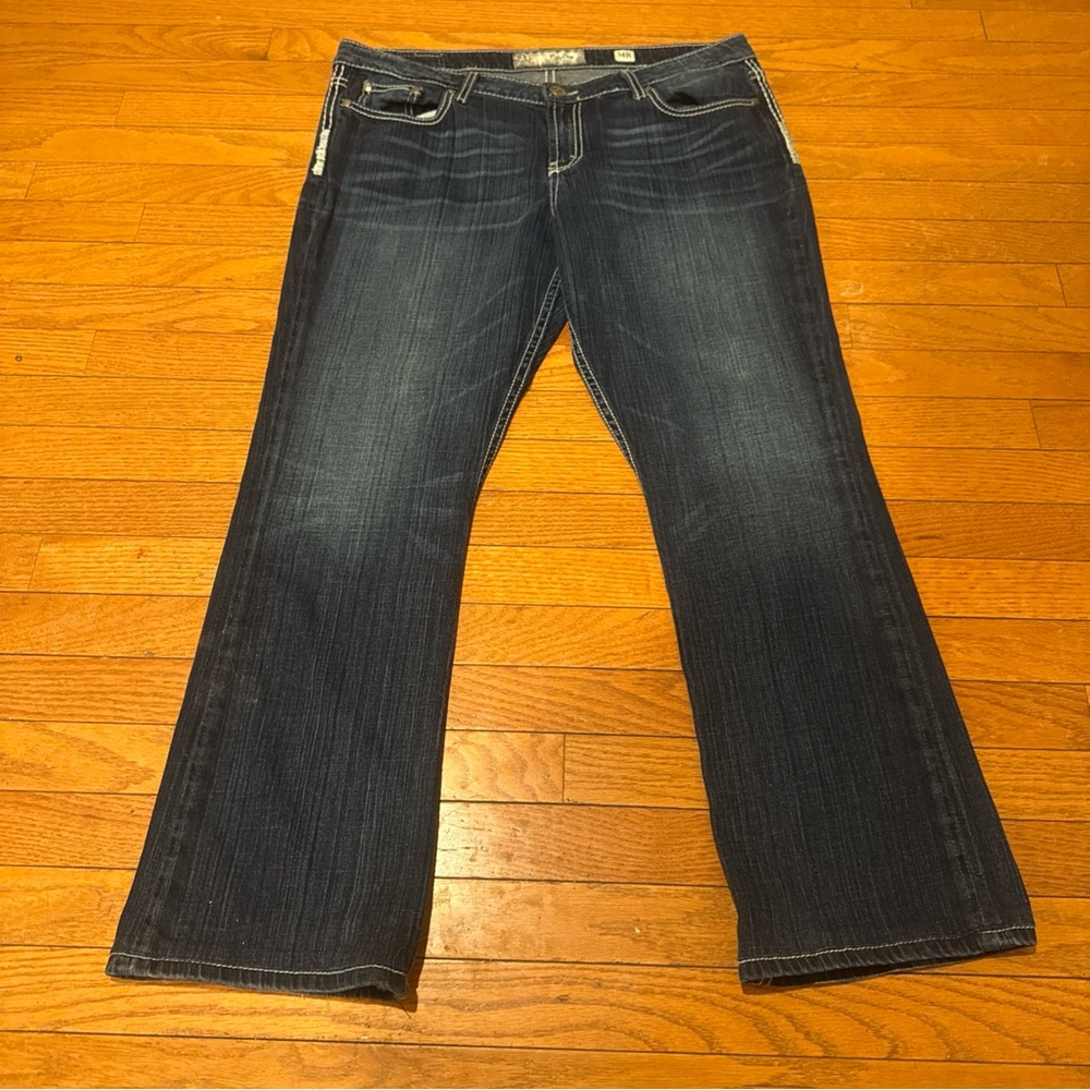 BKE Jeans Womens 34R Payton Bootcut Blue Faded Western Stretch Faded
